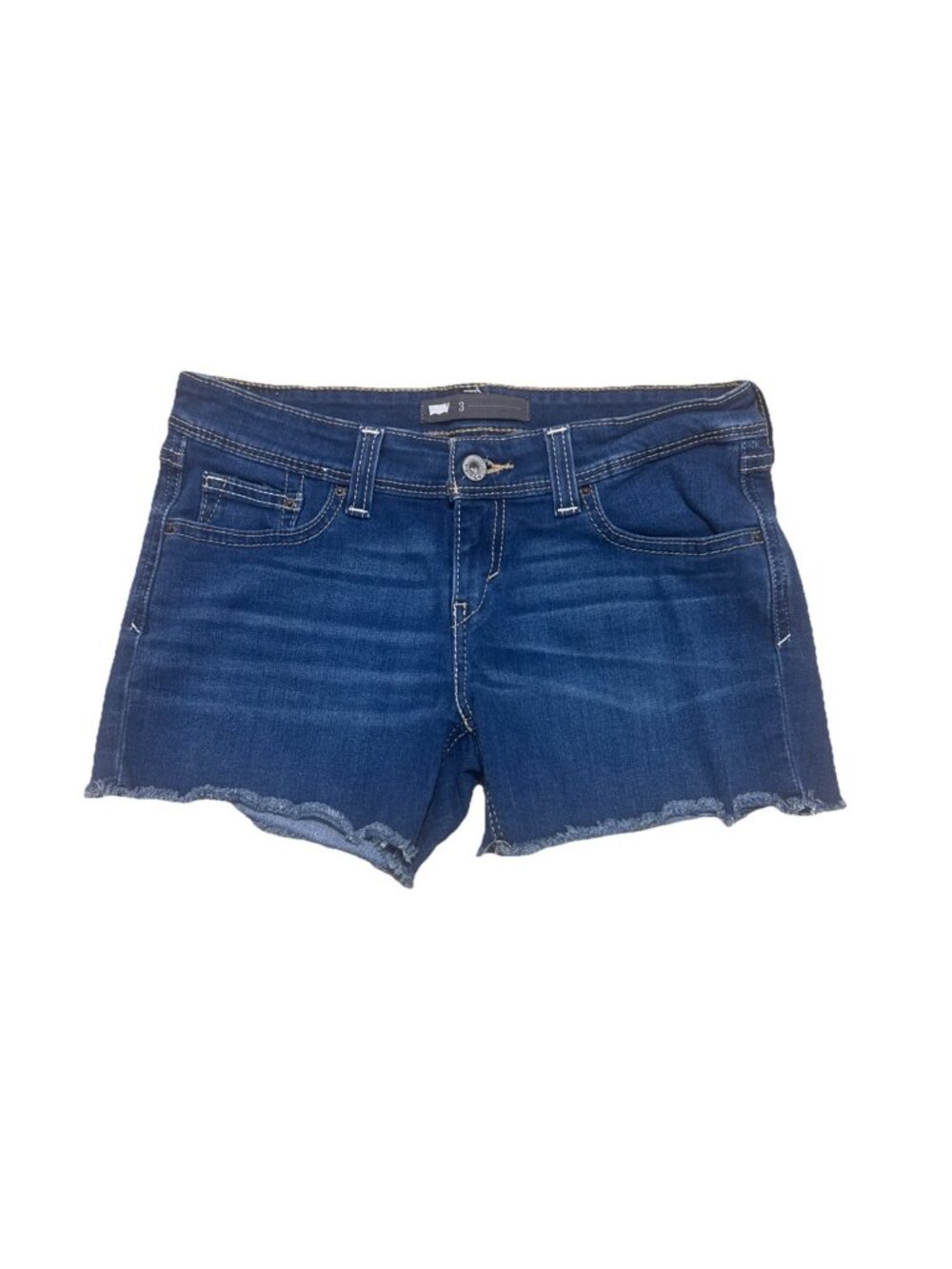 Levis Strauss blue jean shorts button zipper Size 3 (Waist 26)